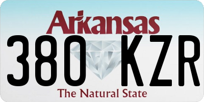 AR license plate 380KZR