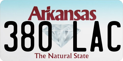 AR license plate 380LAC