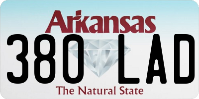 AR license plate 380LAD