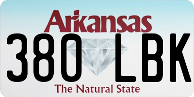 AR license plate 380LBK