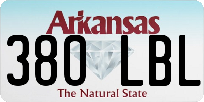 AR license plate 380LBL