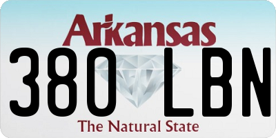AR license plate 380LBN