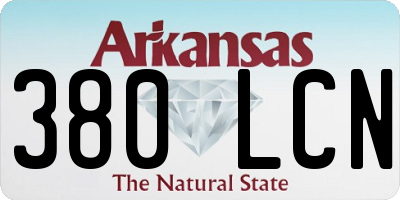 AR license plate 380LCN