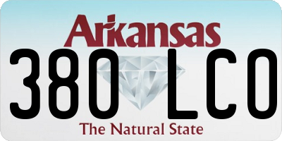 AR license plate 380LCO