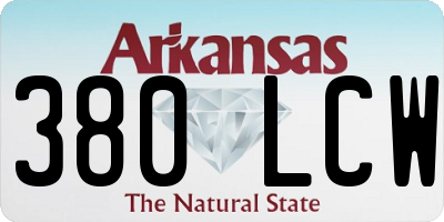 AR license plate 380LCW