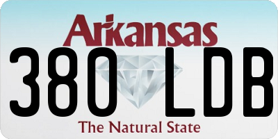 AR license plate 380LDB
