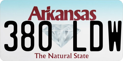 AR license plate 380LDW