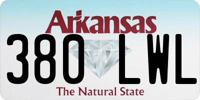 AR license plate 380LWL