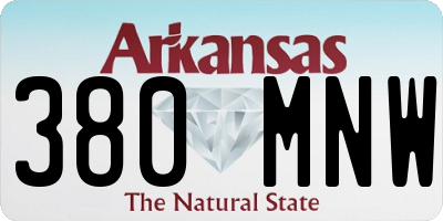 AR license plate 380MNW