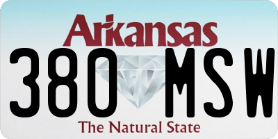 AR license plate 380MSW