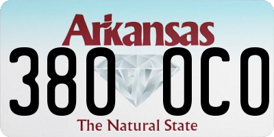 AR license plate 380OCO