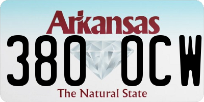 AR license plate 380OCW