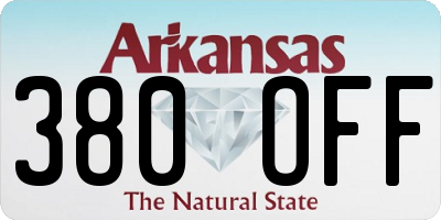 AR license plate 380OFF