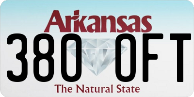 AR license plate 380OFT