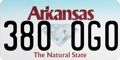 AR license plate 380OGO