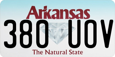 AR license plate 380UOV