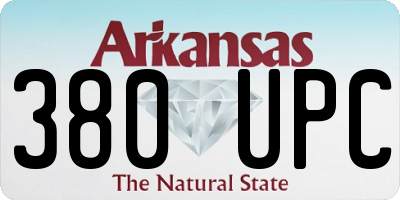 AR license plate 380UPC