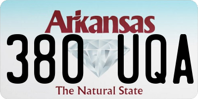 AR license plate 380UQA