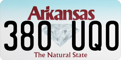 AR license plate 380UQO