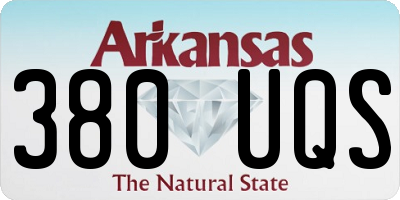 AR license plate 380UQS