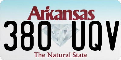 AR license plate 380UQV