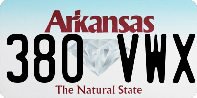 AR license plate 380VWX