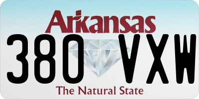 AR license plate 380VXW