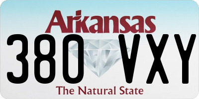AR license plate 380VXY