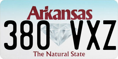 AR license plate 380VXZ