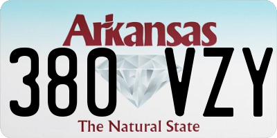 AR license plate 380VZY