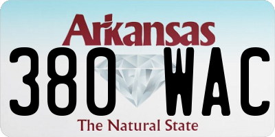 AR license plate 380WAC