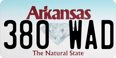 AR license plate 380WAD