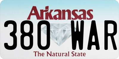 AR license plate 380WAR