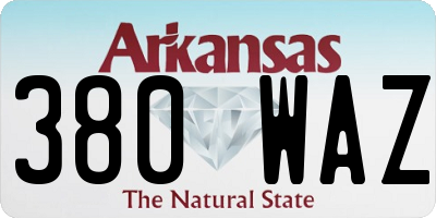 AR license plate 380WAZ