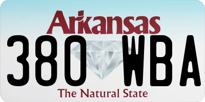 AR license plate 380WBA