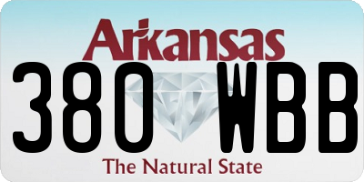 AR license plate 380WBB