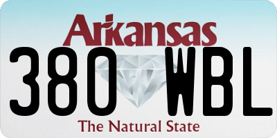 AR license plate 380WBL