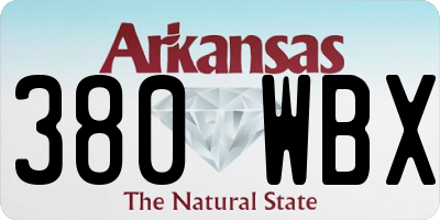 AR license plate 380WBX