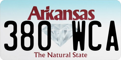 AR license plate 380WCA
