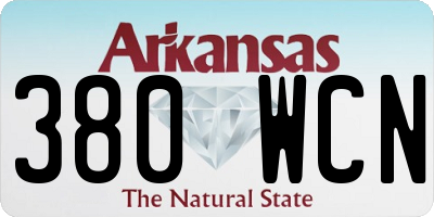 AR license plate 380WCN