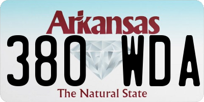 AR license plate 380WDA