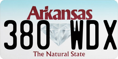 AR license plate 380WDX