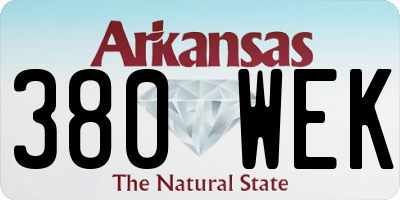 AR license plate 380WEK
