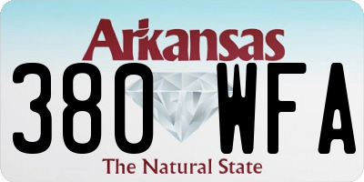 AR license plate 380WFA
