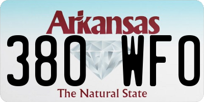 AR license plate 380WFO