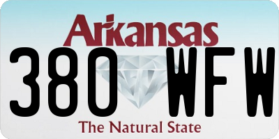 AR license plate 380WFW