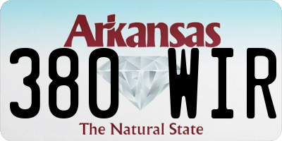 AR license plate 380WIR