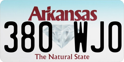 AR license plate 380WJO