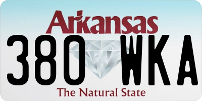 AR license plate 380WKA