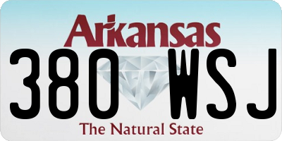 AR license plate 380WSJ